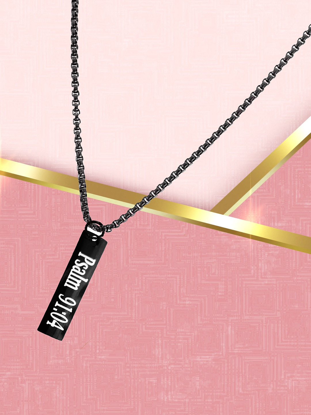 M Men Style Stainless Steel Christian Bar Pendant