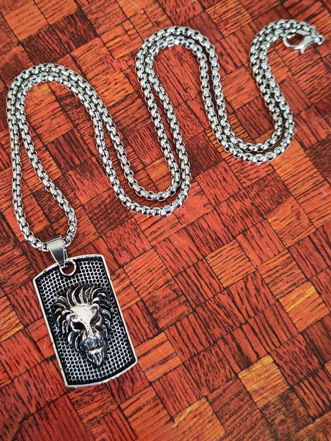 M Men Style Silver-Plated Biker Punk Contemporary Shaped Pendants With Chain