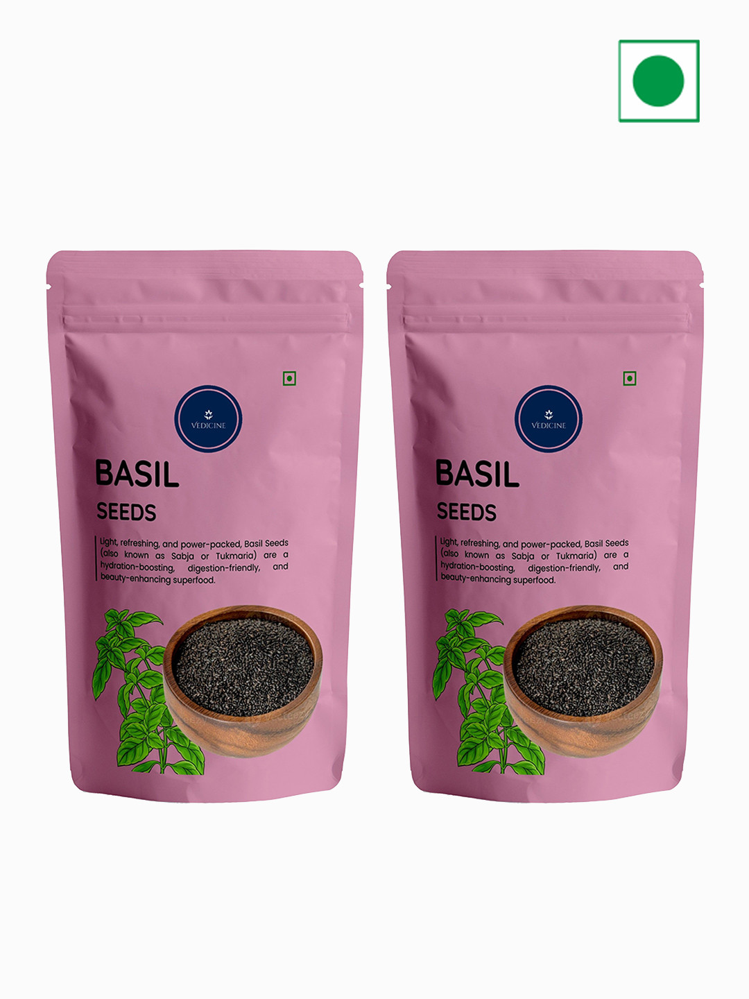 VEDICINE Set Of 2 Basil Seeds - 500gm Each