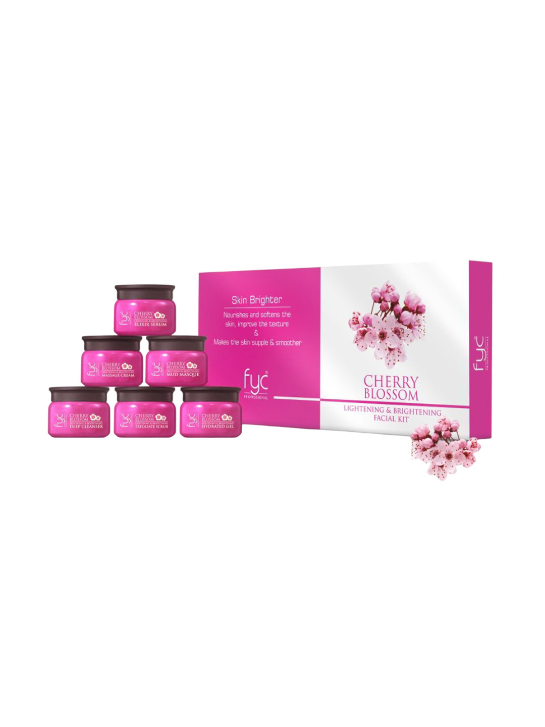 FYC Professional 6 Step Cherry Blossom Lightening And Brightening Facial Kit- 300 g