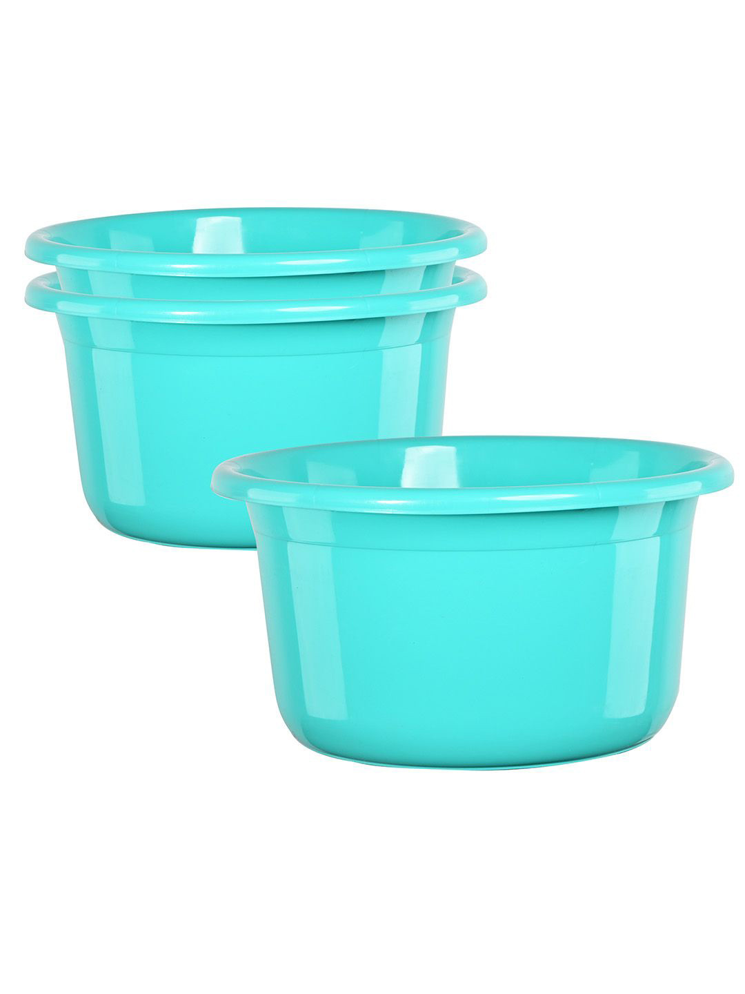 Kuber Industries Green 3 Pieces Light Weight Bath Tubs