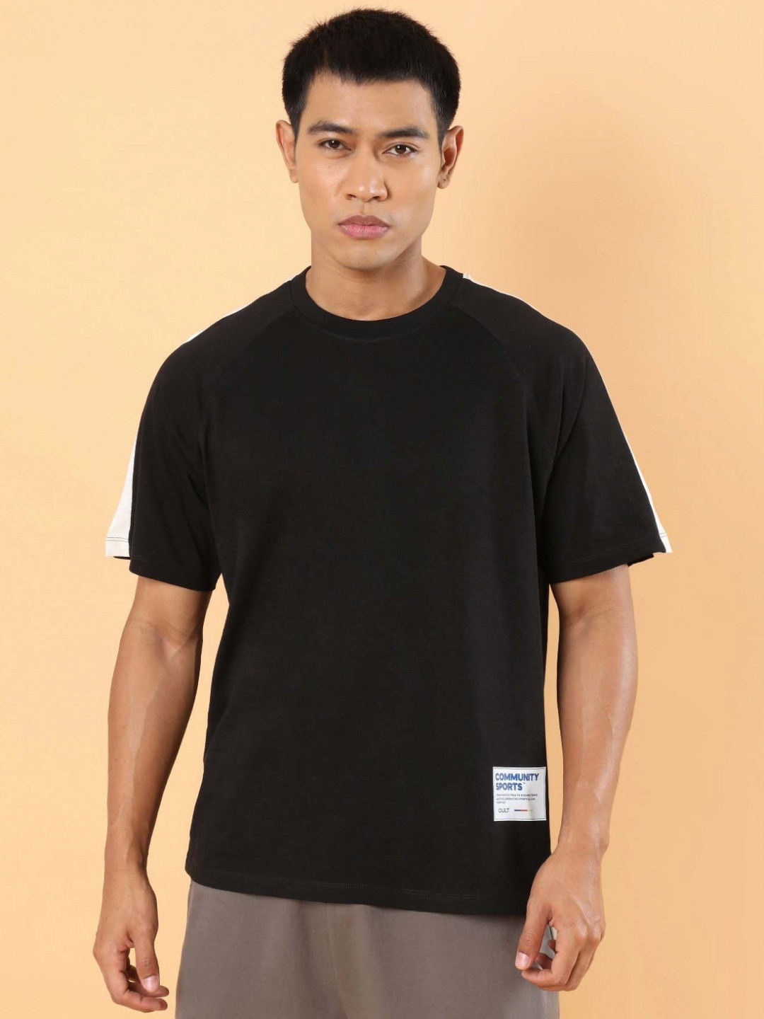 CULT Men Black Community Sports Relaxed fit T-shirt