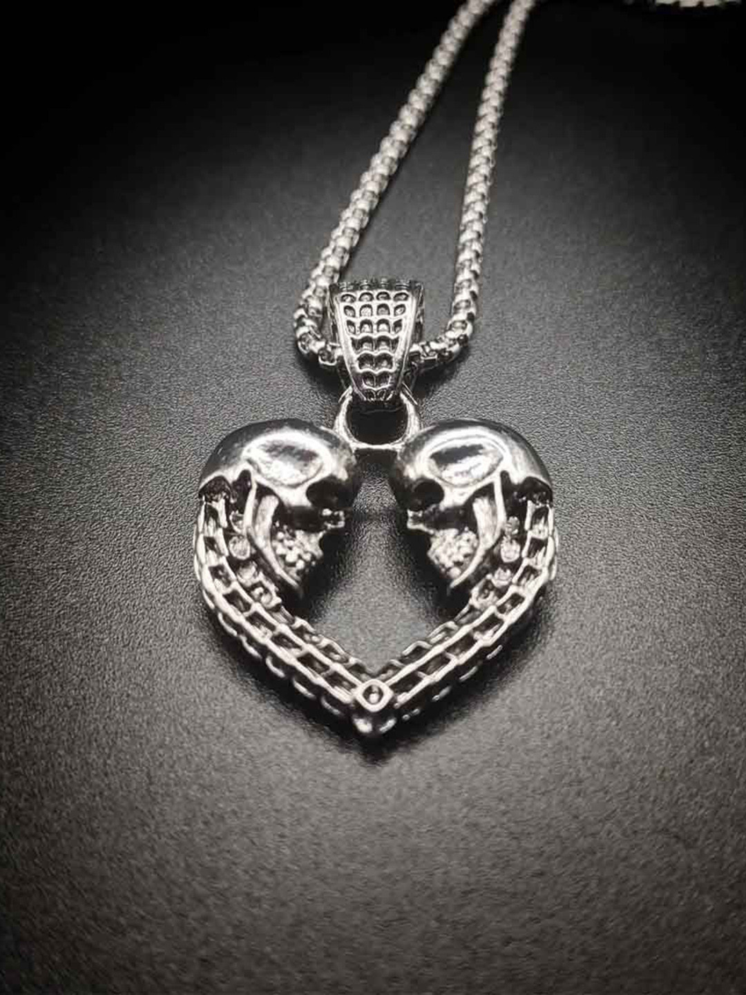 M Men Style Silver-Plated Biker Skeleton Pendant Retro Gothic Contemporary Pendant