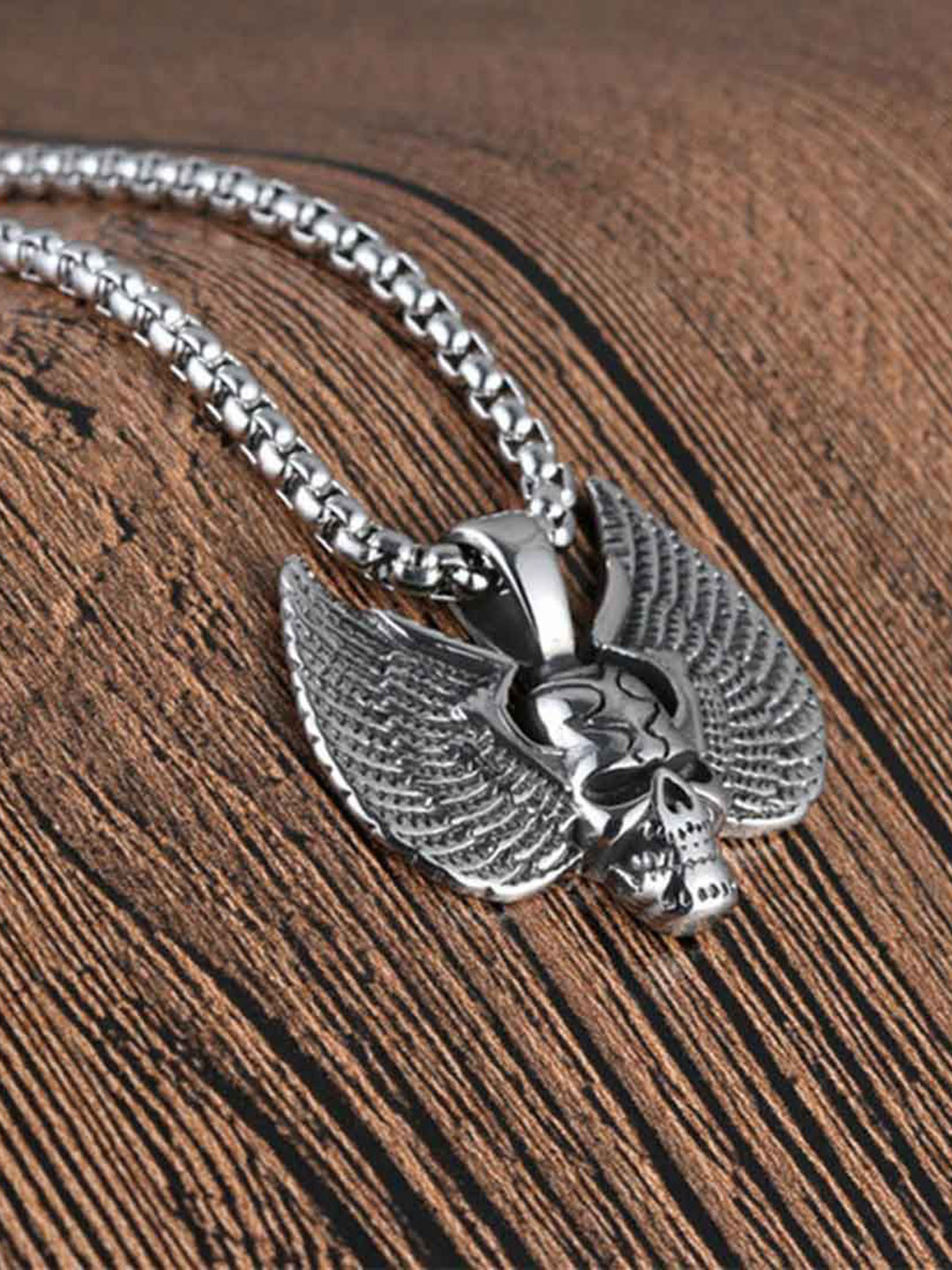 M Men Style Silver-Plated Anicent Skull Skeleton Pendants