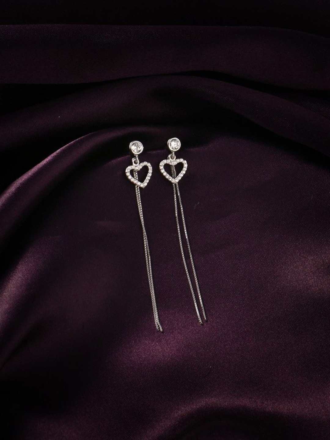 RACHIVA 925 Sterling Silver Heart Drop Dangler Earrings
