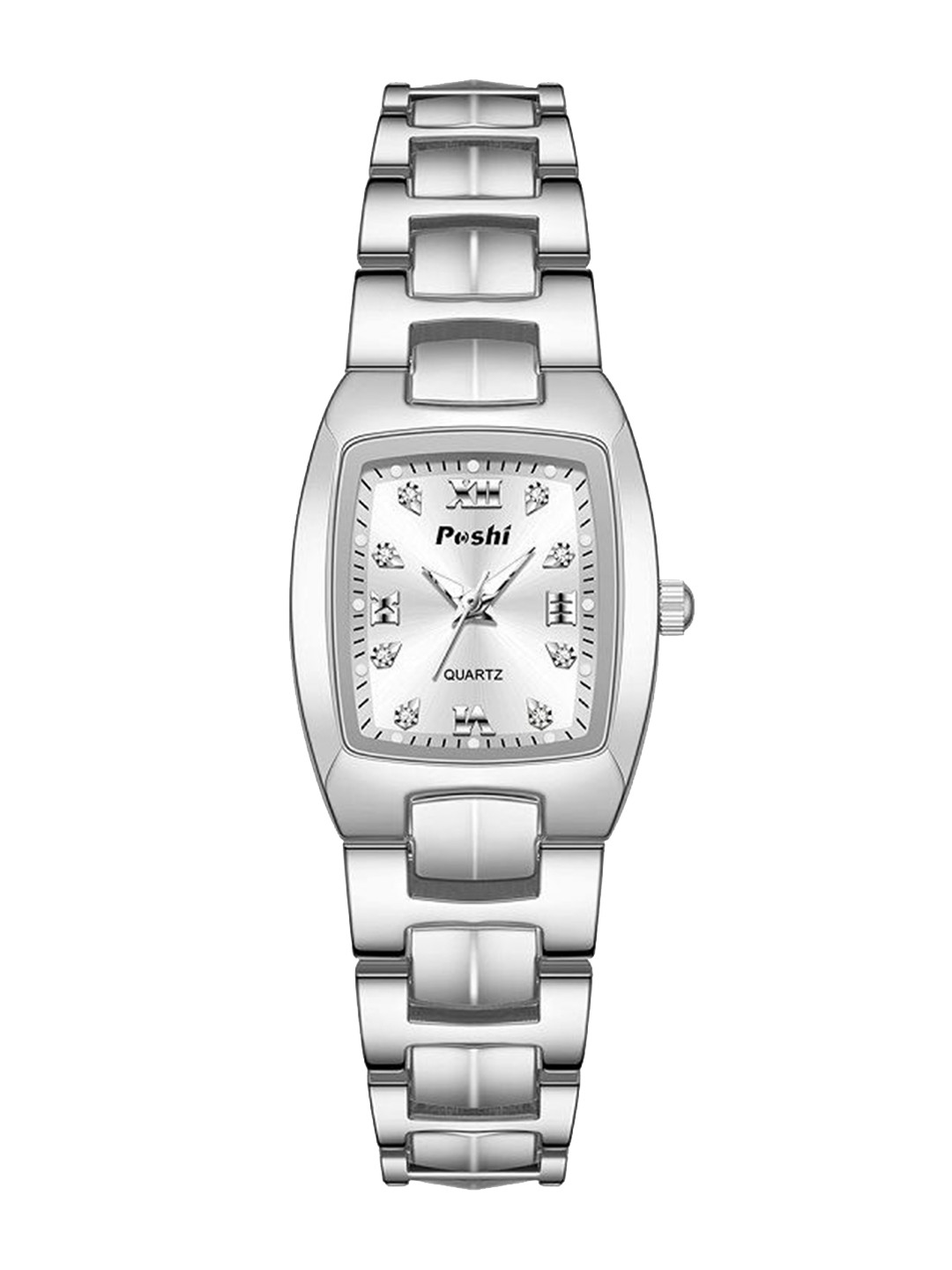 Poshi Women Smart Casual Quartz Waterproof Stainless Steel Strap Wristwatch