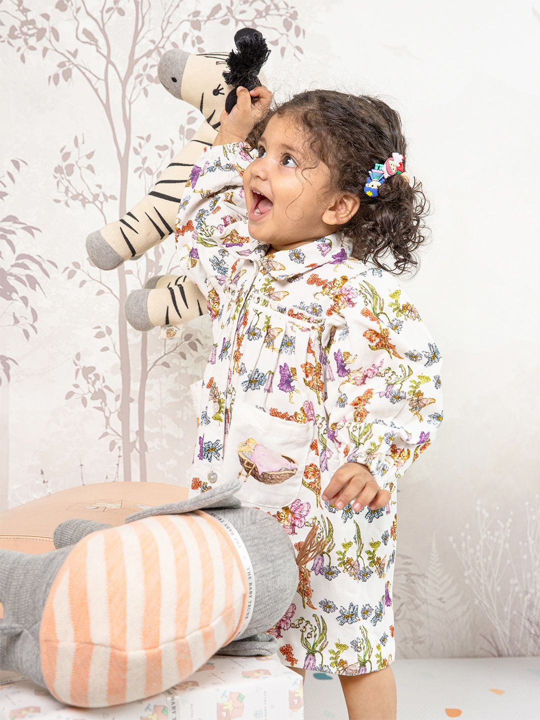 THE BABY TRUNK Girls Printed Shirt Dress