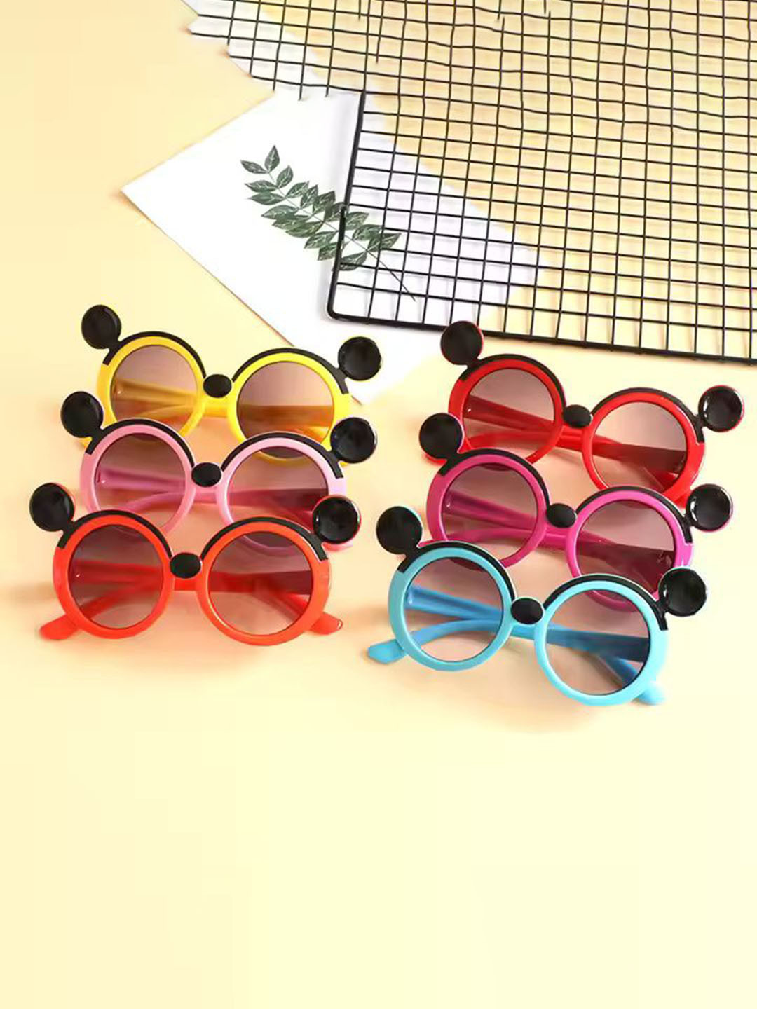 SHOP FRENZY Kids Round Sunglasses with UV Protected Lens Sunglass mmouse red