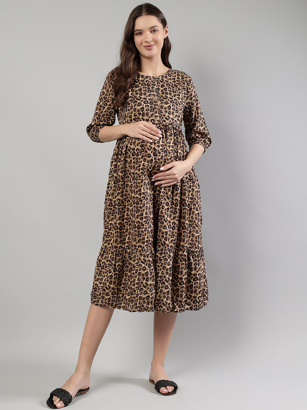 Cot'N Soft Round Neck Maternity Dress