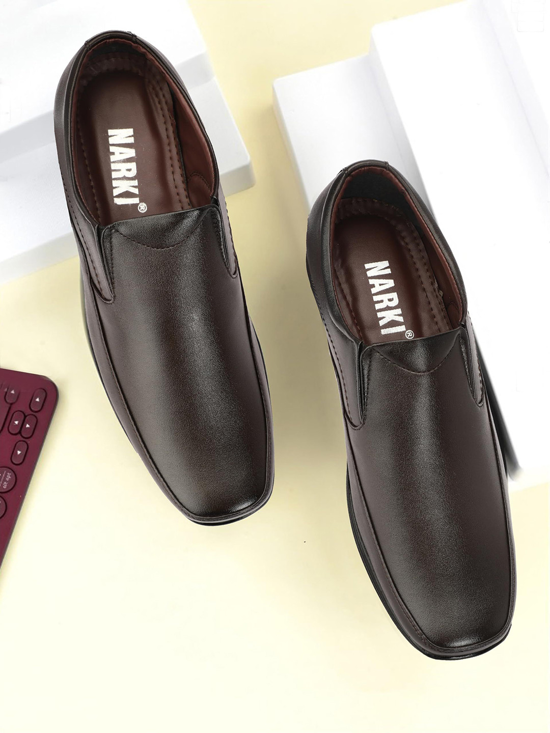 NARKI Men Leather Formal Slip-Ons