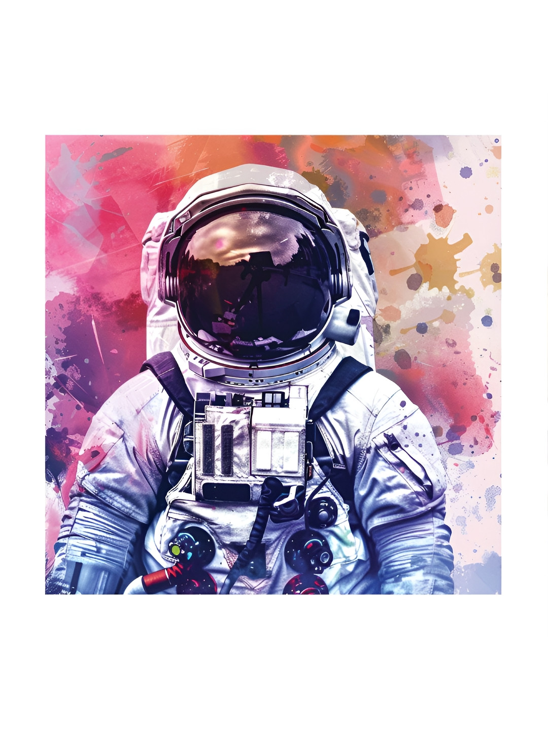 RANDOM Red & White Modern Astronaut Canvas Wall Art