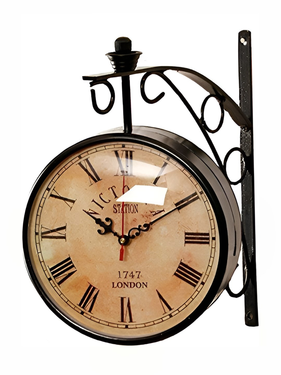Nutts Black & Brown Analogue Traditional Wall Clock