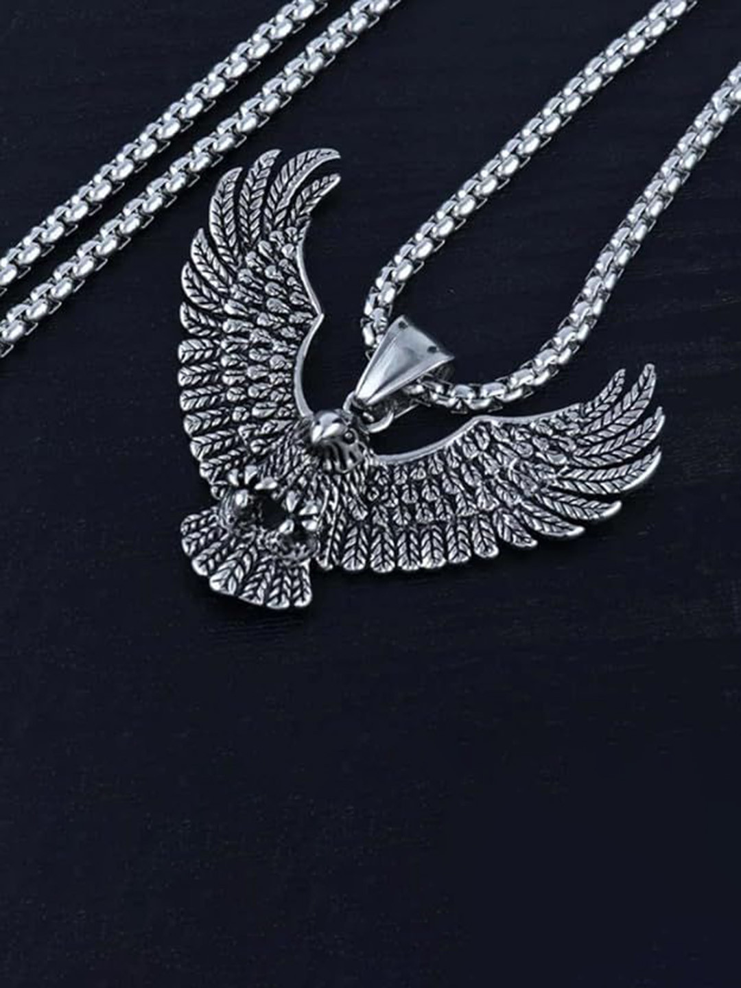 M Men Style Silver-Plated Eagle Bird Gothic Contemporary Pendant