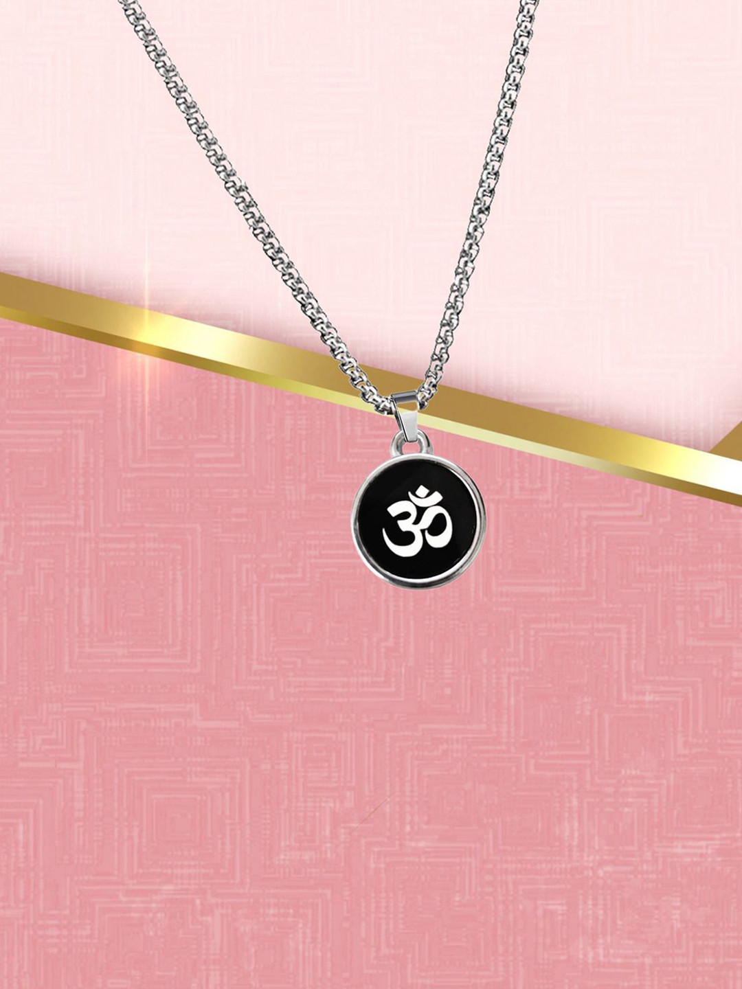 M Men Style Stainless Steel Silver-Plated Religious Pendants