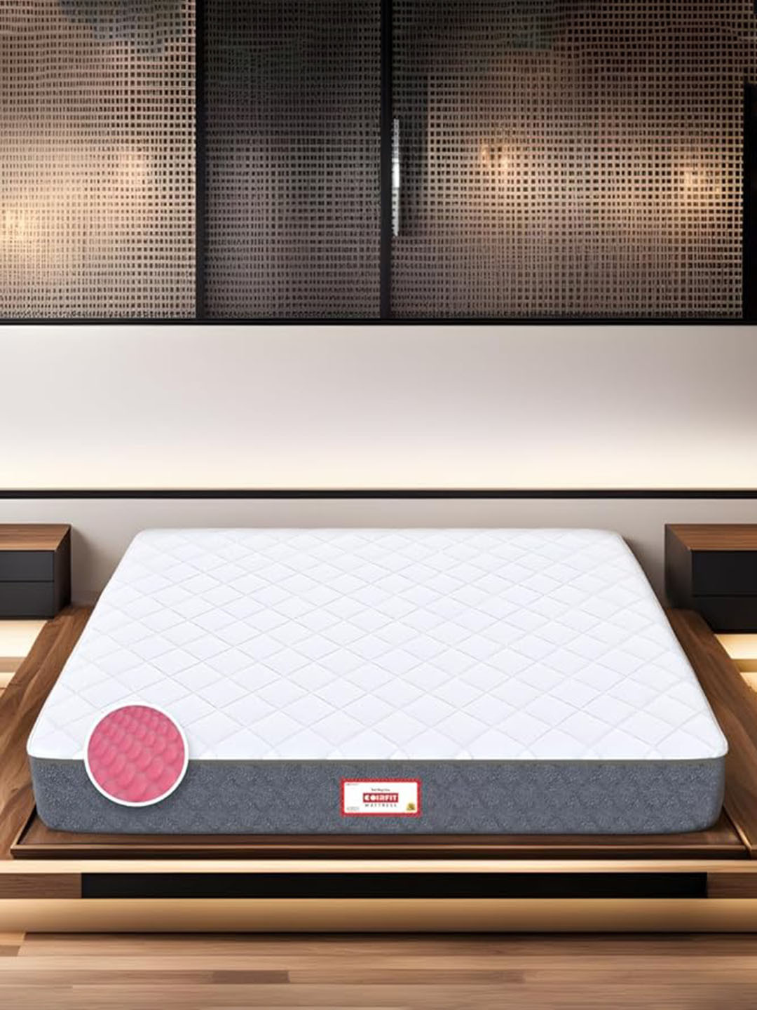 COIRFIT Twin Dlx Dual Comfort SRTX Tech.HR Foam King Size 8 Inch Mattress (72X72)