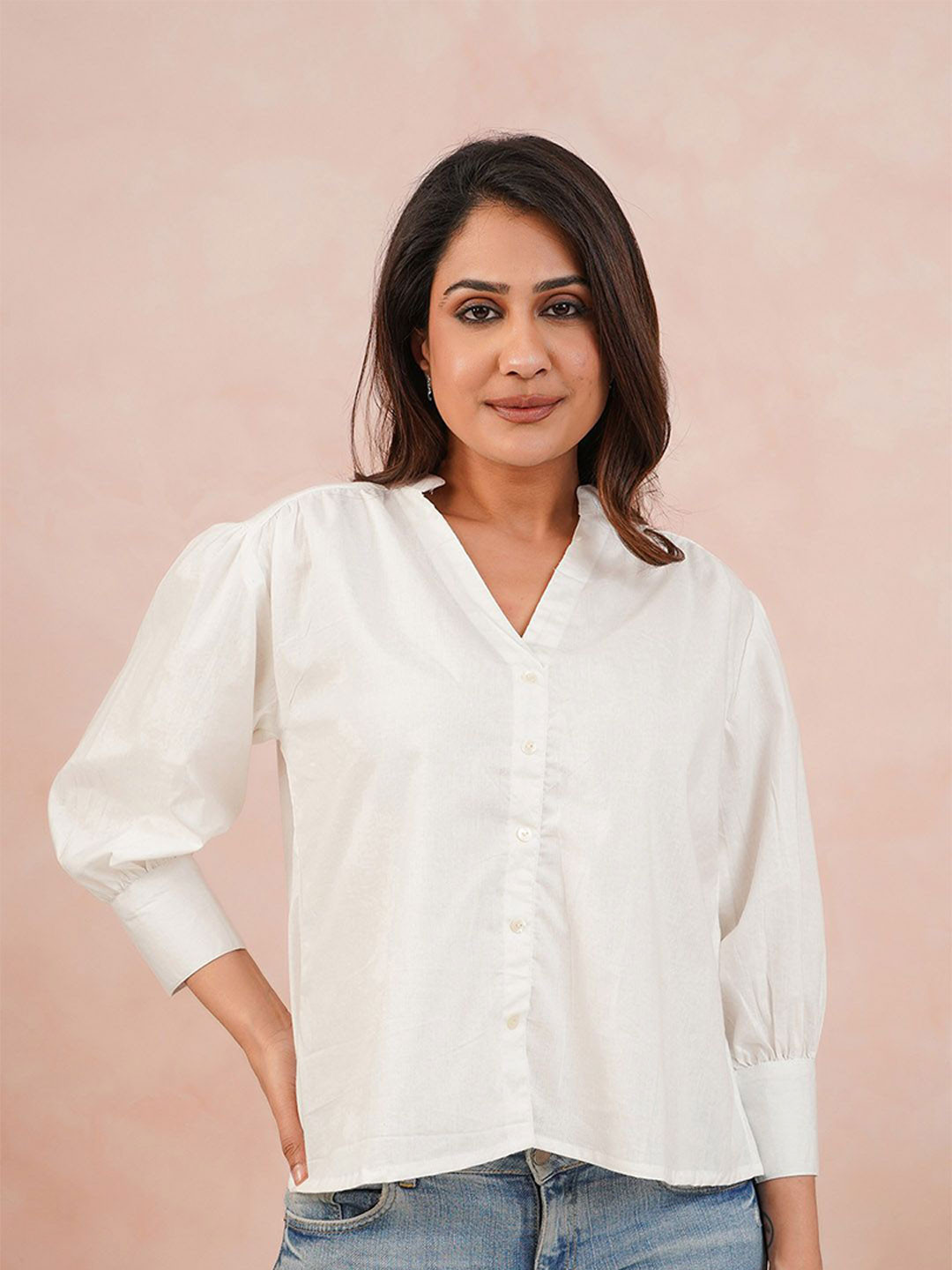 Label Ceres Women Cuffed Sleeve Cotton Top