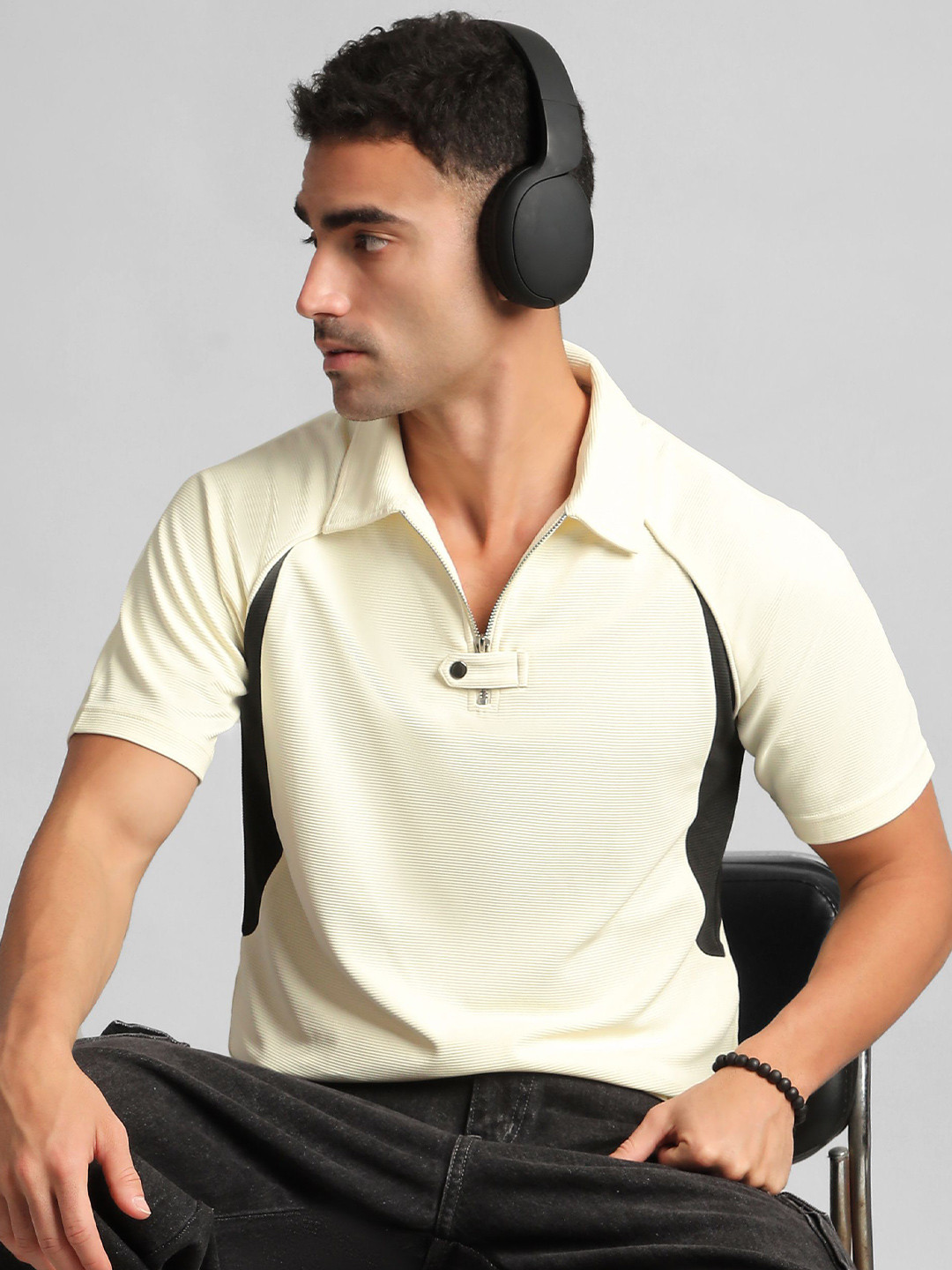 Beyoung Men Polo Collar Pockets T-shirt