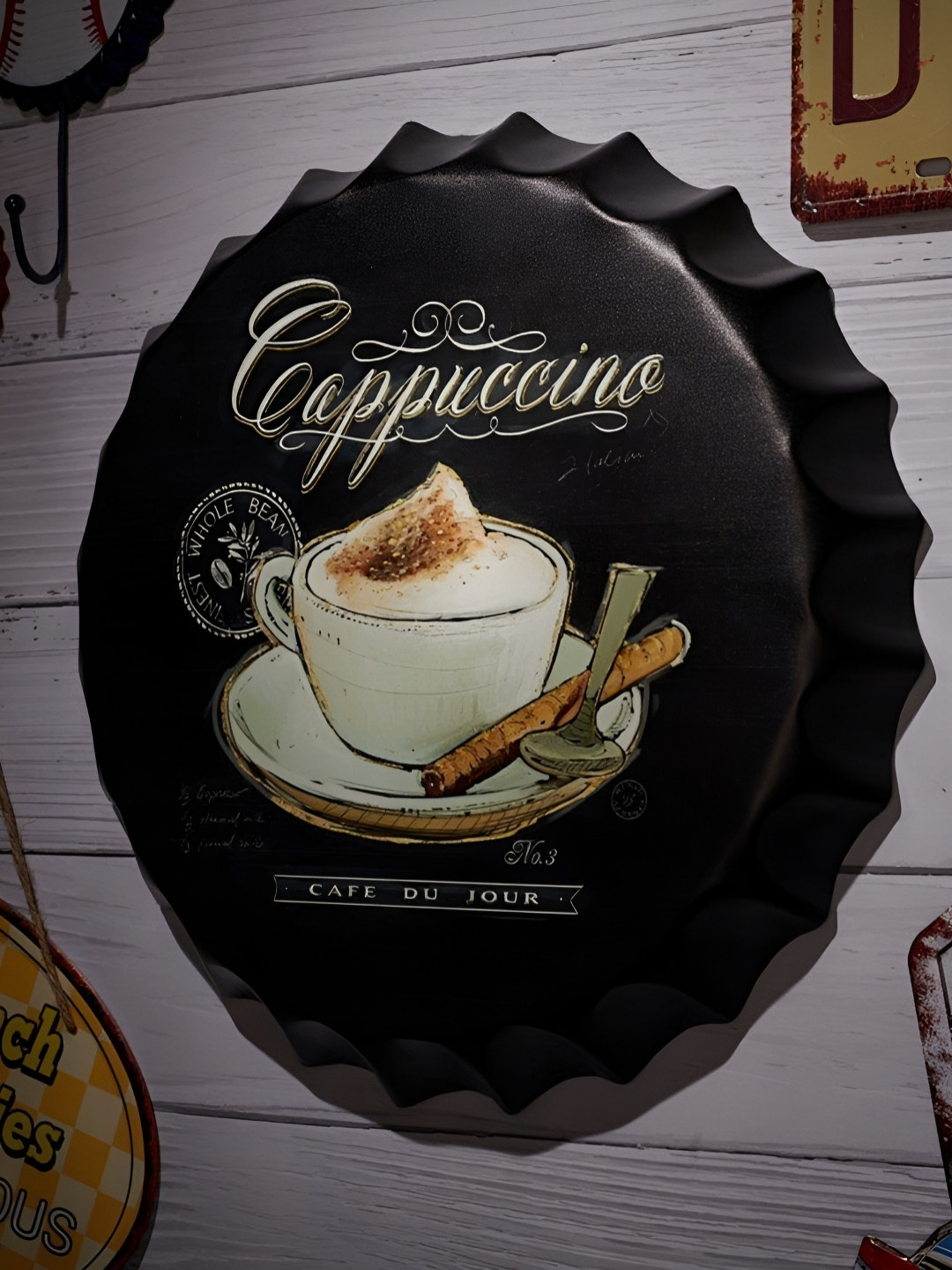 eazy wagon Bottle Caps sign - Coffee House Metal Matte Hall Signs and Plaques-14In