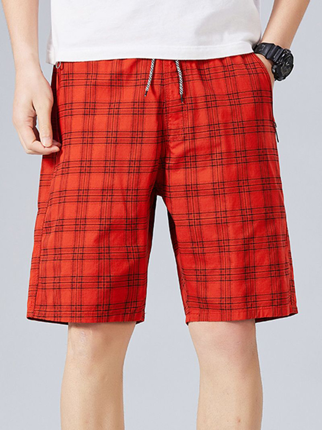 StyleCast x Revolte Men Regular Fit Checked Shorts