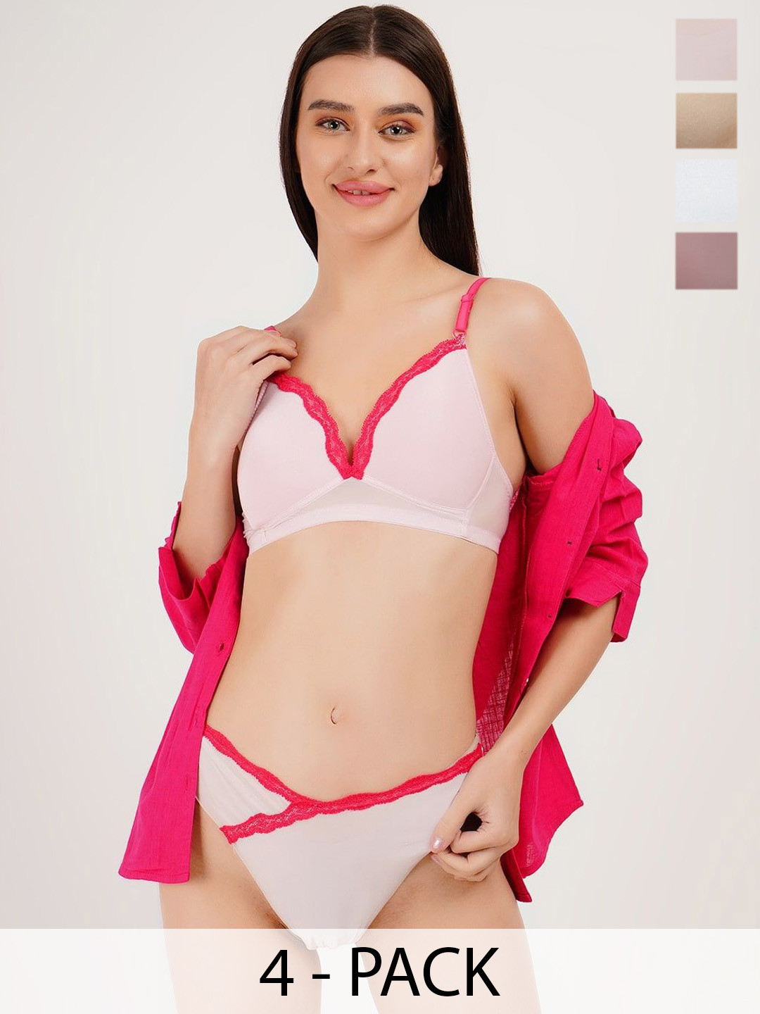 CURWISH Beautiful Basics Women Pack Of 4 Seamless Hipster Briefs