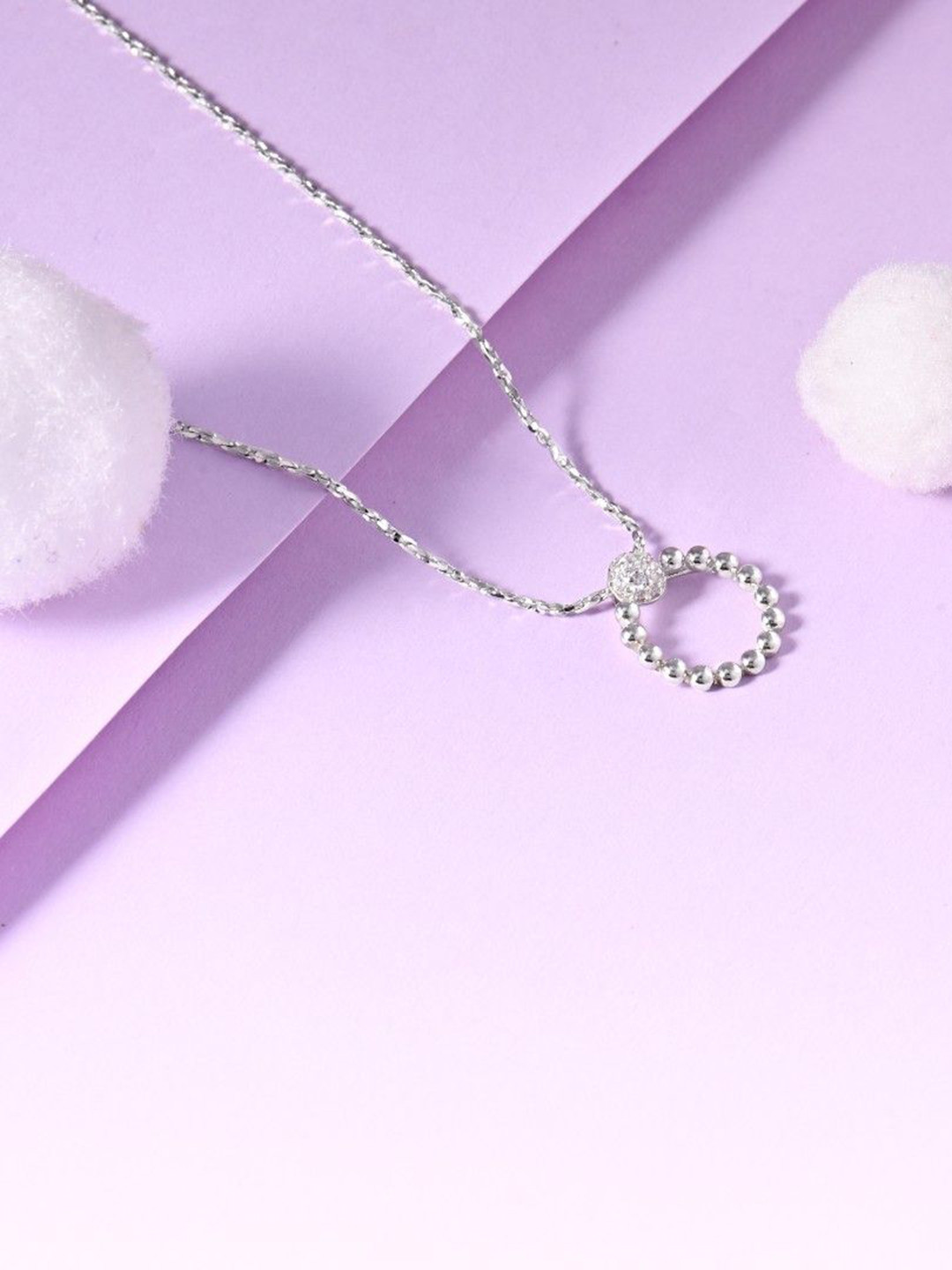 RACHIVA 925 Sterling Silver Spherical Pendant with Chain