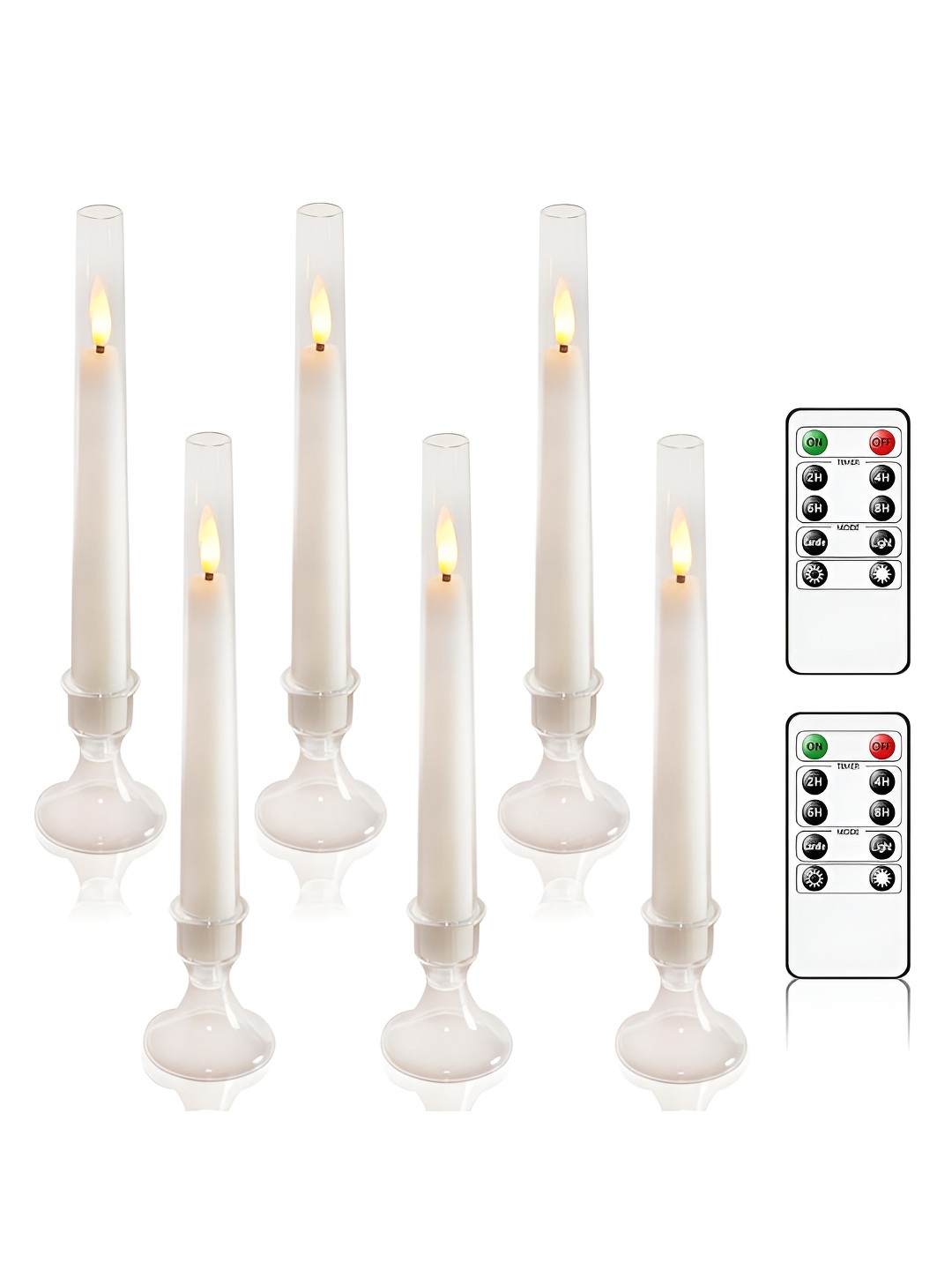 LTETTES LED 6Pcs Scented 1 Wick Solid Geometric Regular Pillar Candles