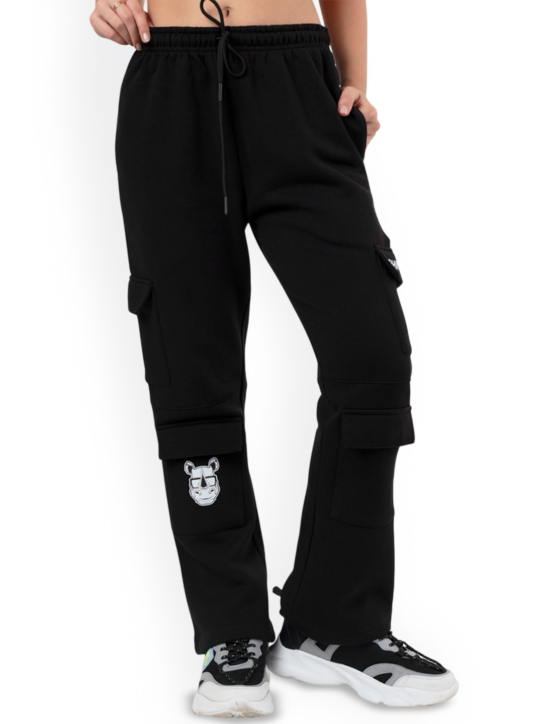 RHINO CULT Women Bootcut Fit Cargo Style Track Pants