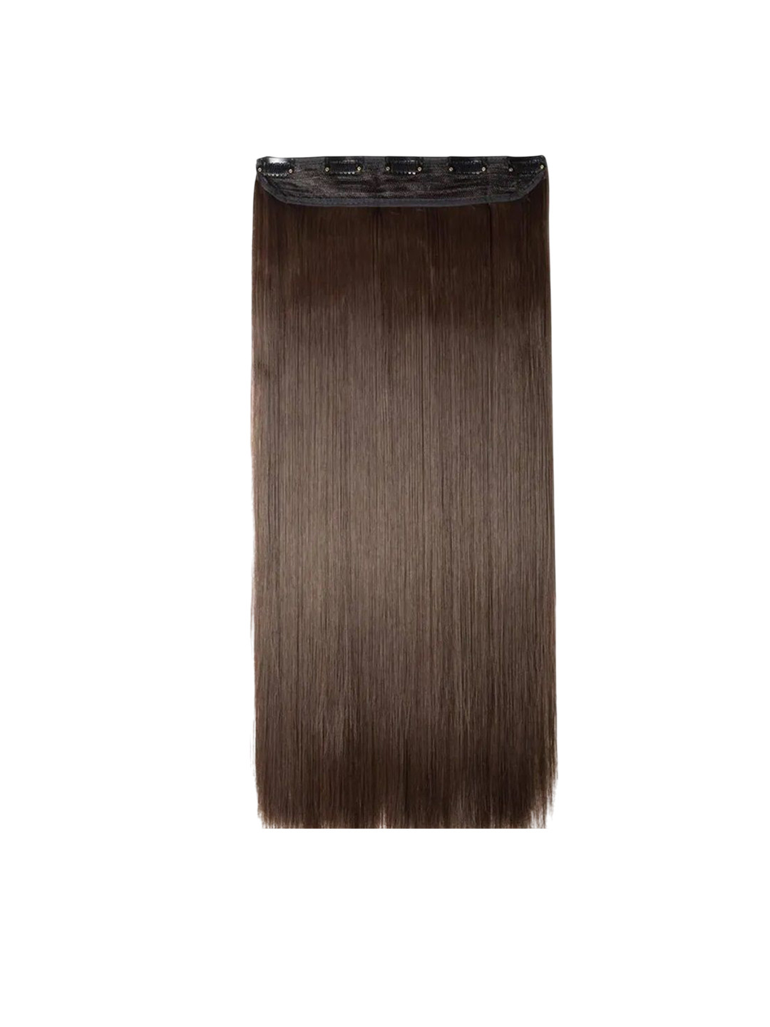 EL CABELL Clip In Straight Toupee Hair Extension - Dark Brown