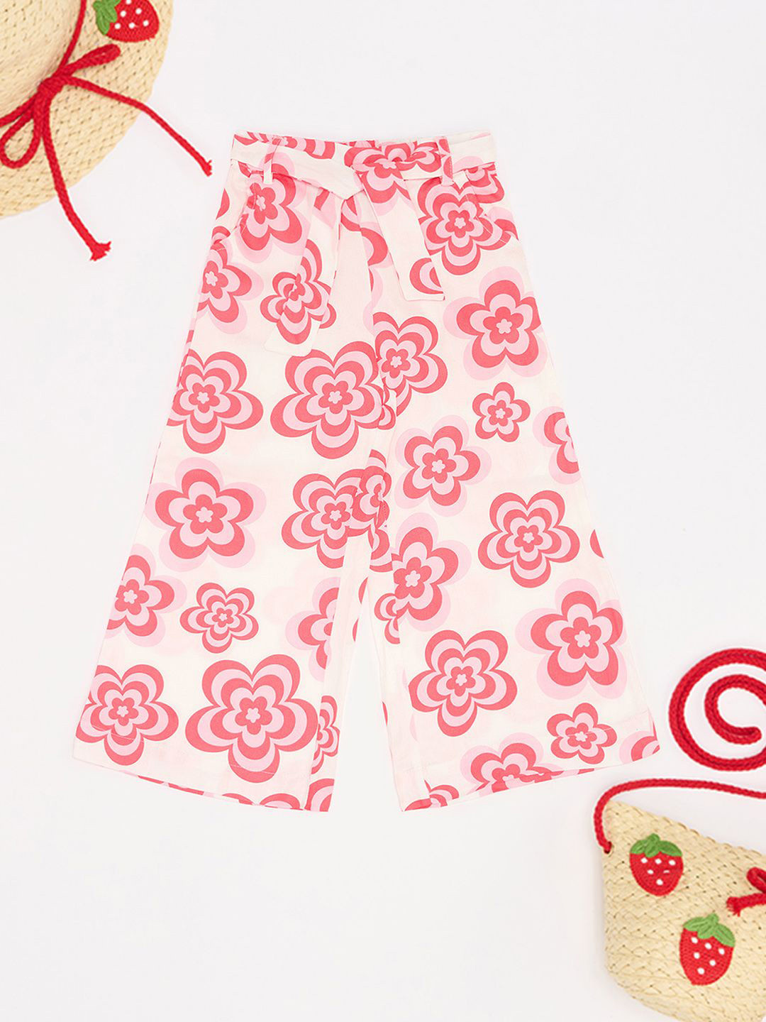 Pantaloons Junior Girls Floral Printed Flared Easy Wash Trousers