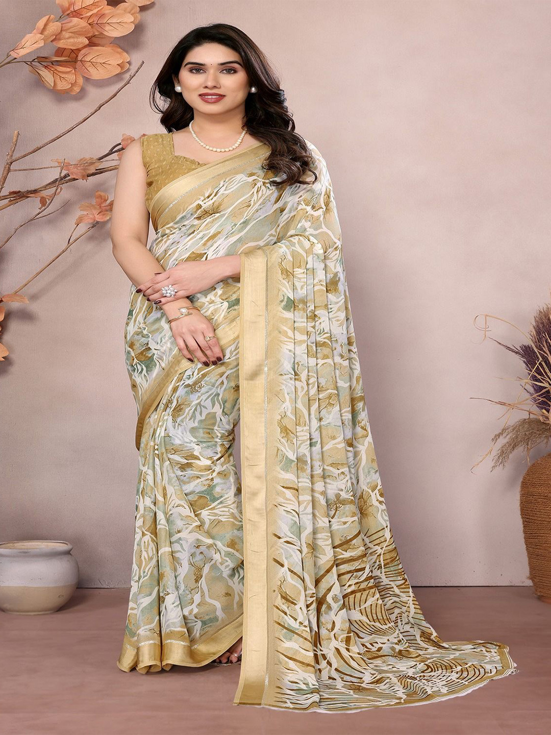 CATCHY FOREVER  Patta Printed  Saree