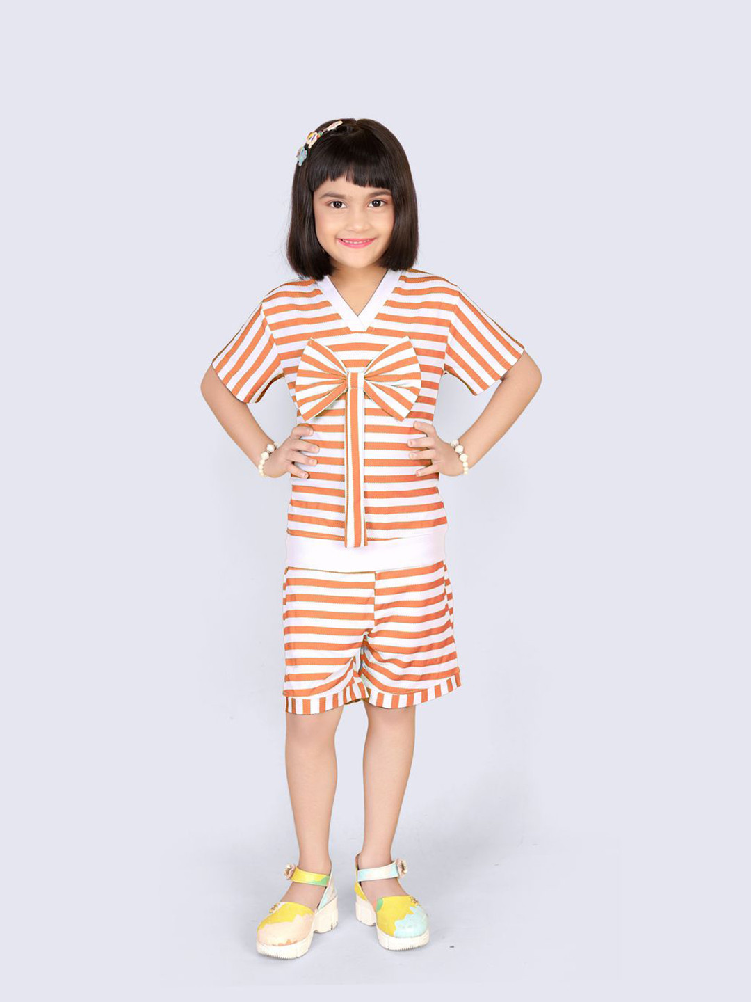 BAESD Girls Summer Striped Top With Shorts