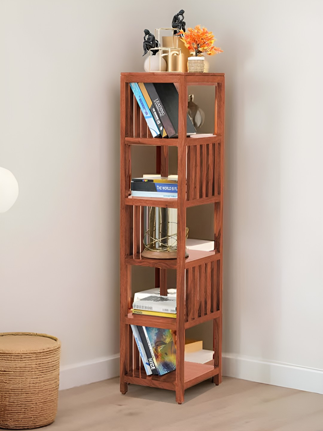 Royaloak Brown Wooden Open Jordon Bookshelf With 5 Racks