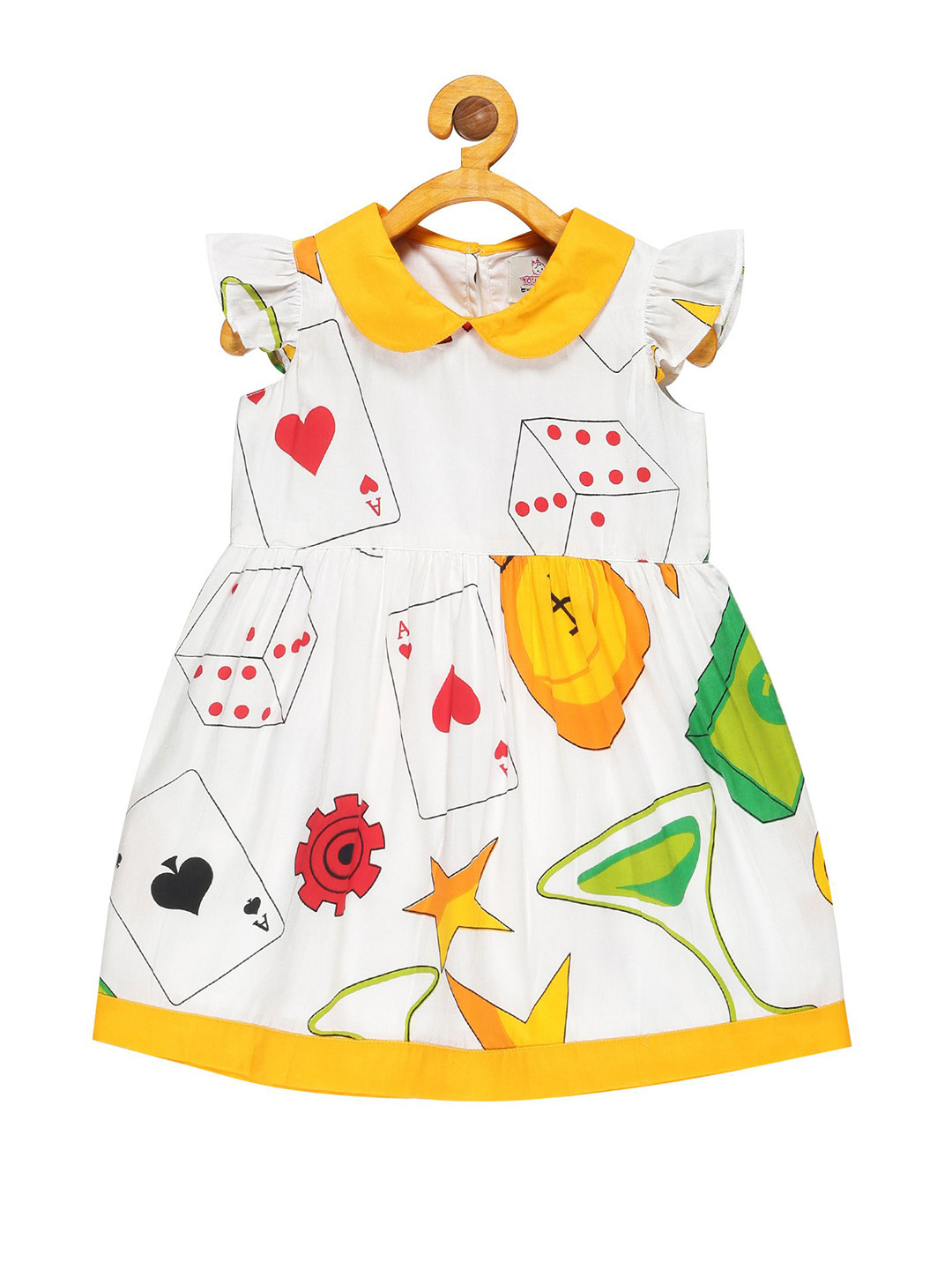 YOUNG BIRDS Girls Graphic Print Peter Pan Collar A-Line Dress