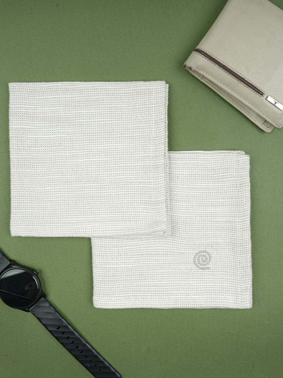 Doctor Towels Taupe Checked 380GSM Set of 2 Anti-Bacterial  Bamboo Handkerchief