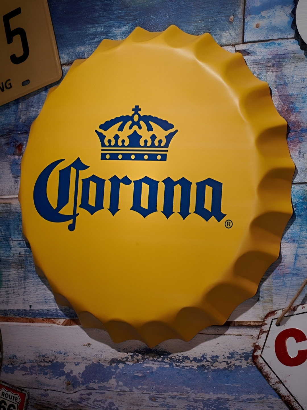 eazy wagon Bottle Caps sign - Corona Metal Matte Hall Signs and Plaques-14In