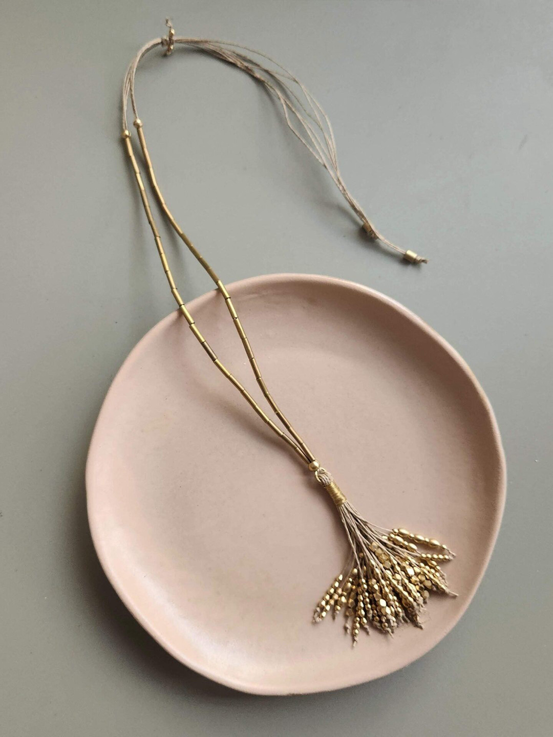 Studio Anviksha Arabella Artificial Beaded Jute Tasseled Statement Necklace