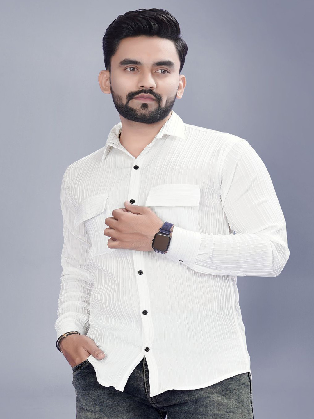 Zoitgiest Men Premium Opaque Striped Casual Shirt