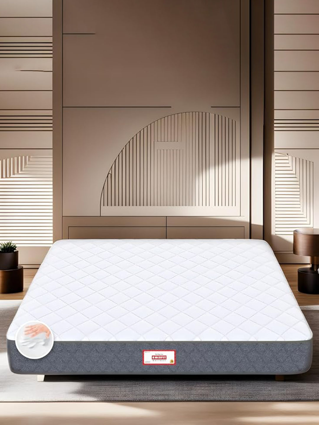 COIRFIT Twin Plus 5 Zone I-shape Tech.Memory Foam King Size 4 Inch Mattress (78X70)