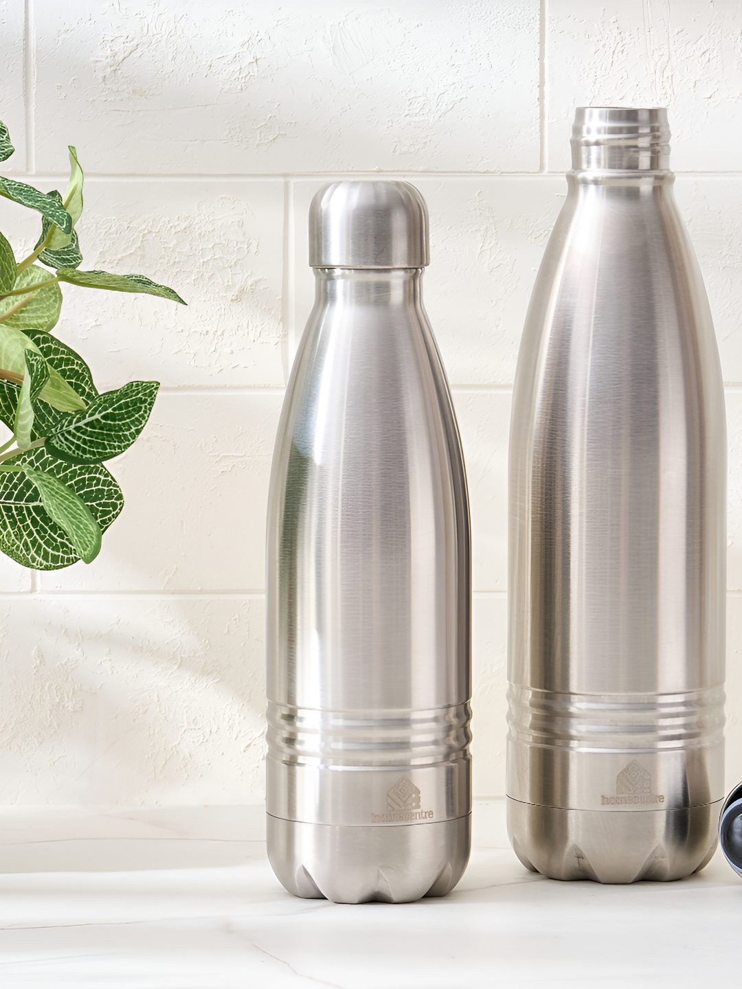Home Centre Silver Solid Stainless Steel Airtight 2 Piece Flask - 400ml