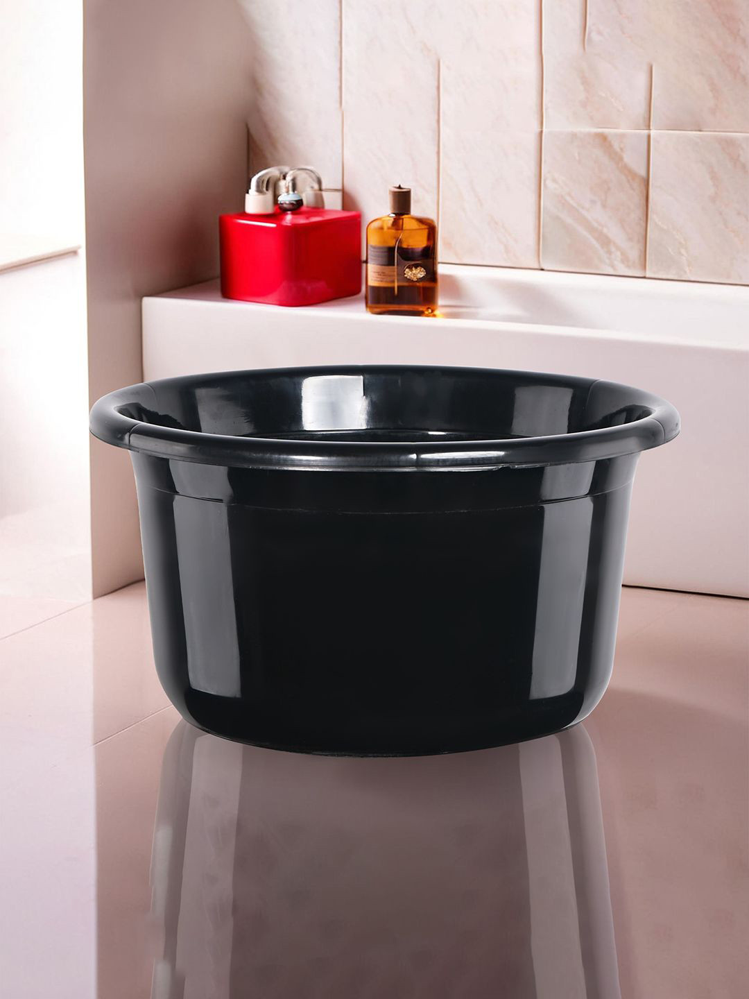 Kuber Industries Black Bath Tub 25 L