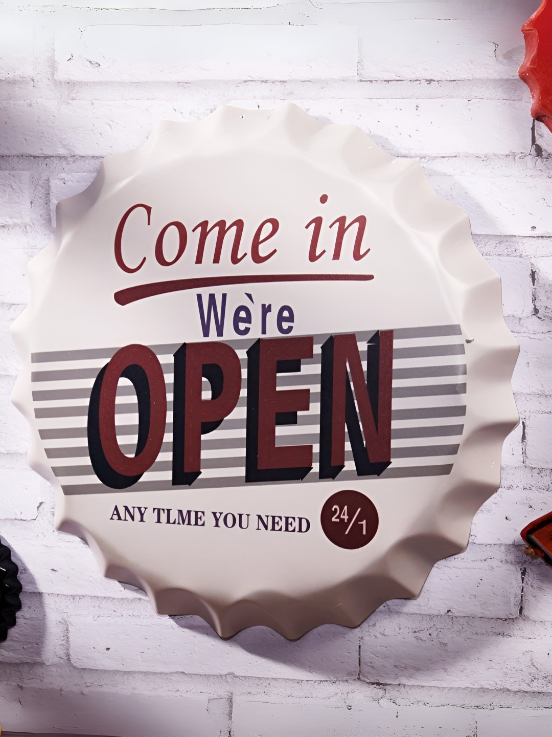eazy wagon Come in we're Open Metal Matte Hanging Hall Signs and Plaques-14In