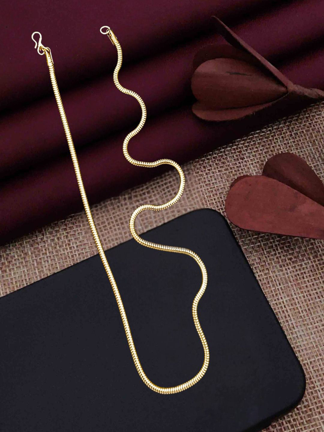 SOLIBELLE Men Silver-Plated Minimal Chain