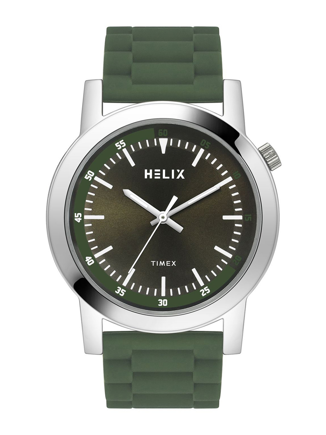 Helix By Timex Men Olive Round Dial Analog Watch - TW058HG01