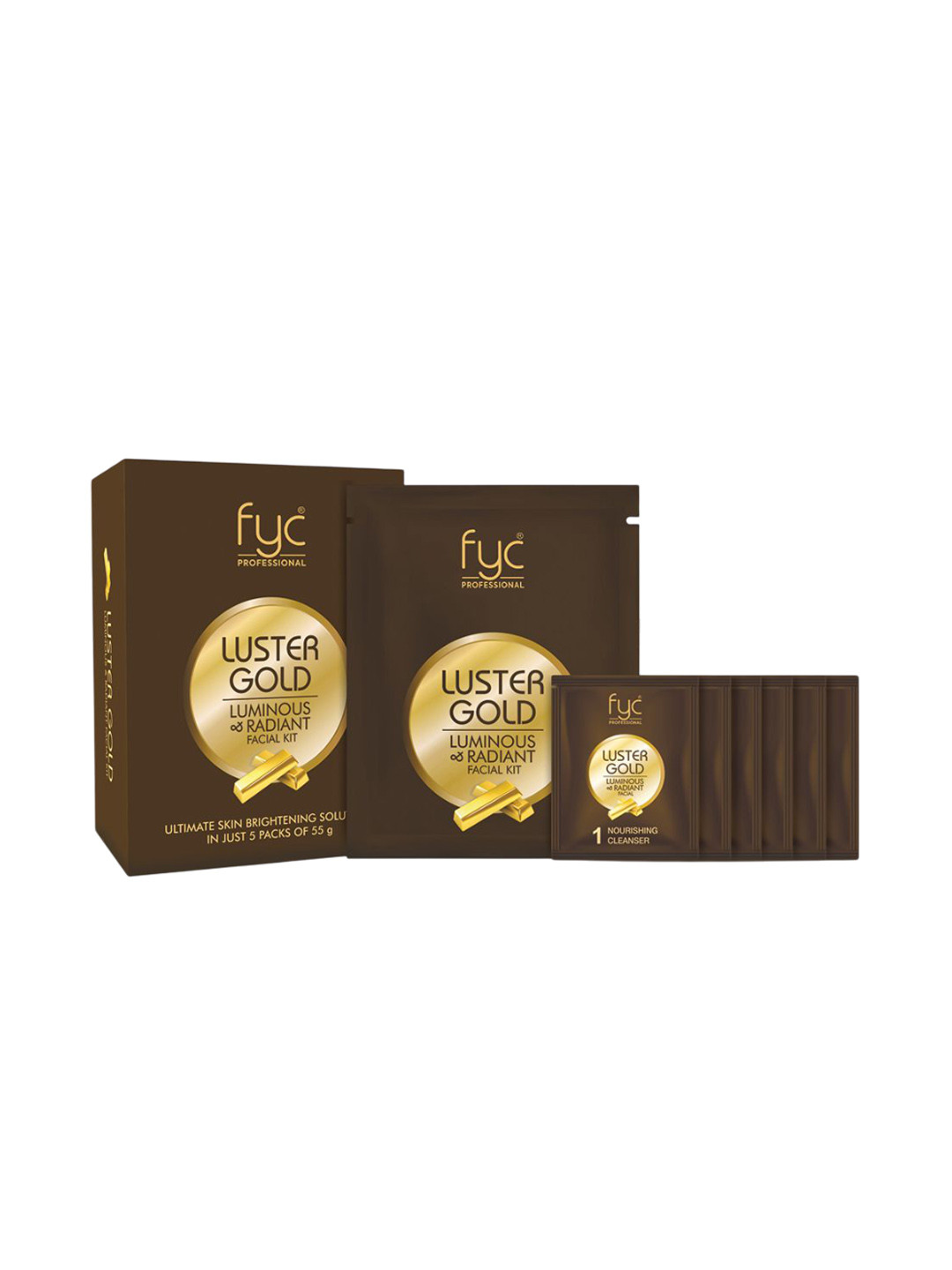 FYC Professional 6 Step Luster Gold Radiant And Glowing Skin Facial Kit- 260 g