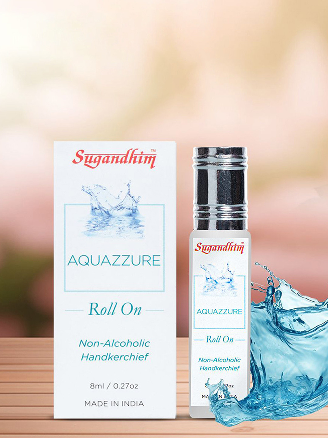 Sugandhim Aquazzure Roll-On Perfume Alcohol-Free Pocket-Sized Soothing Aroma - 8ml