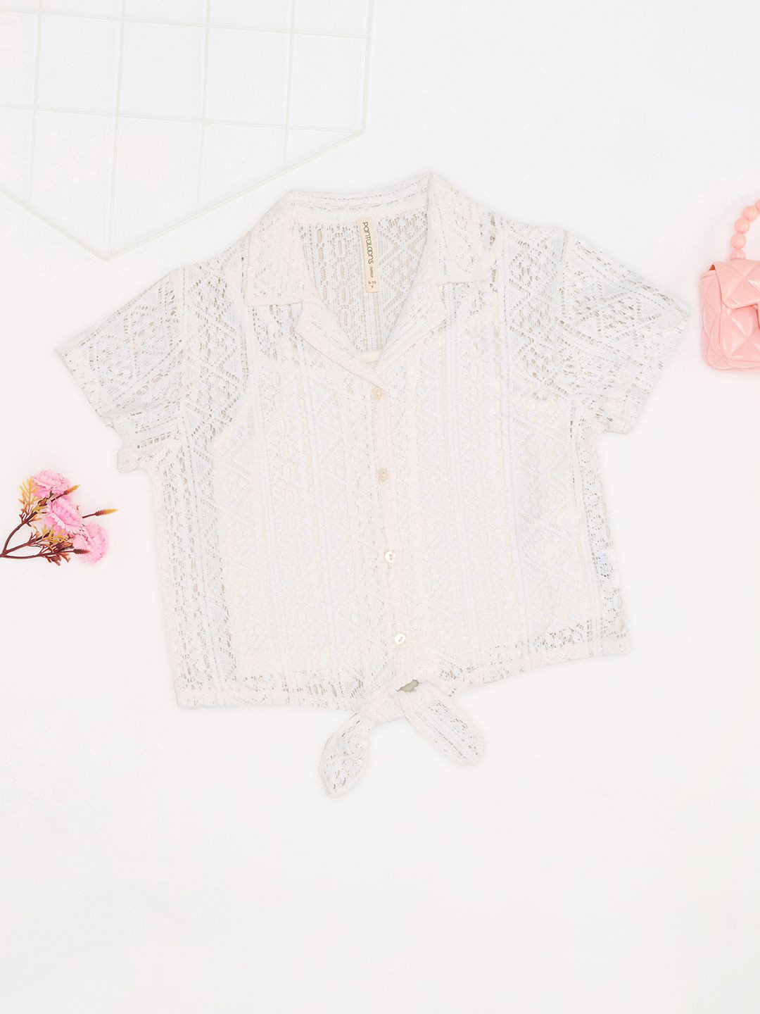 Pantaloons Junior Girls Sheer Shirt Style Top