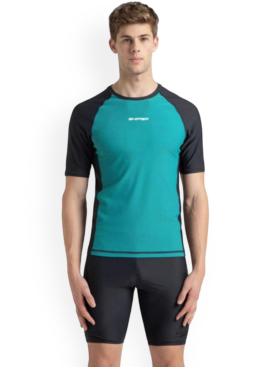 SHIFTER Colourblocked Swimming & Sports T-Shirt