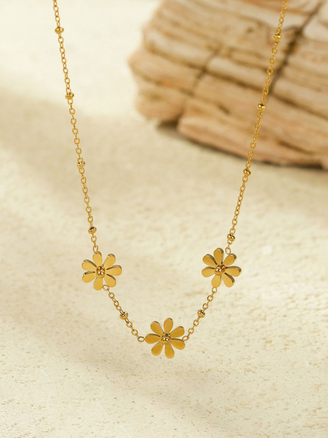 Jewels Galaxy Gold Plated Stainless Steel Anti-Tarnish Minimal Necklace