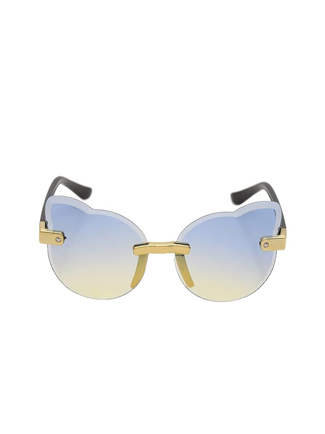 SHOP FRENZY Kids Butterfly Sunglasses with UV Protected Lens Rimless buterfly blue