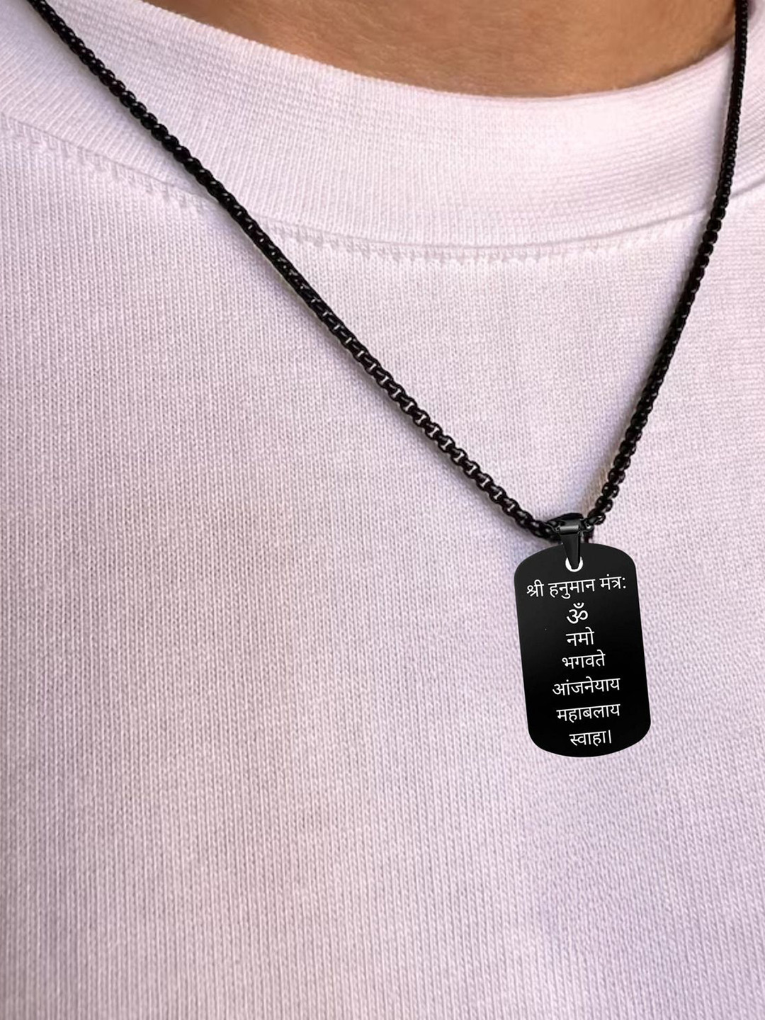 M Men Style Stainless Steel Religious Om Ham Hanumate Geometric Pendants